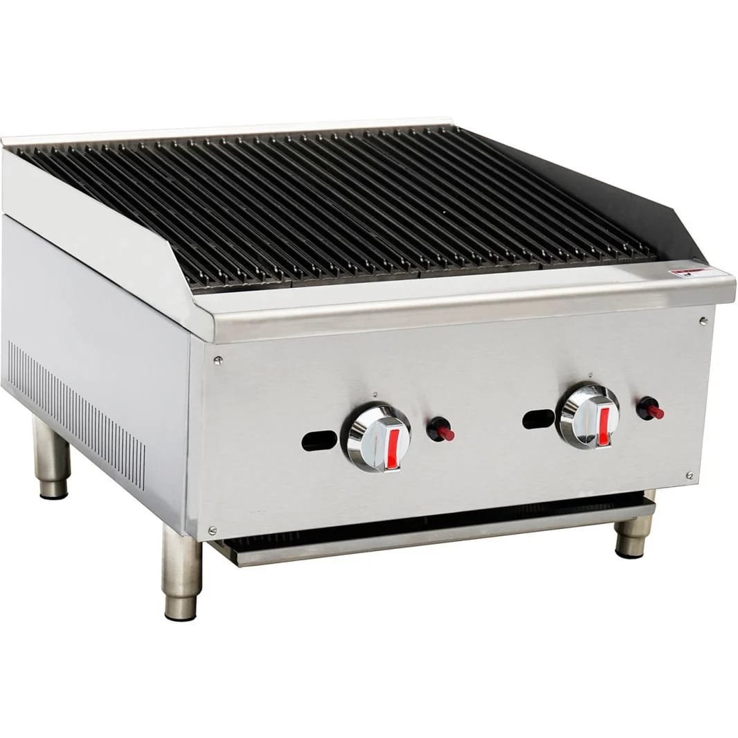 Hamoki - 2 Burner Countertop Gas Charbroiler- Chargrill 600mm Model:ECB-24SX