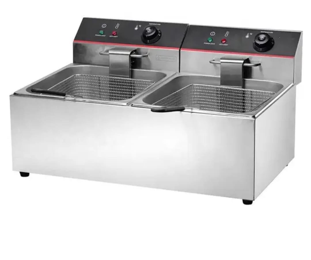 Quatrone HEF-11 Large Capacity Twin Tank Electric Deep Fryer- 11L + 11L