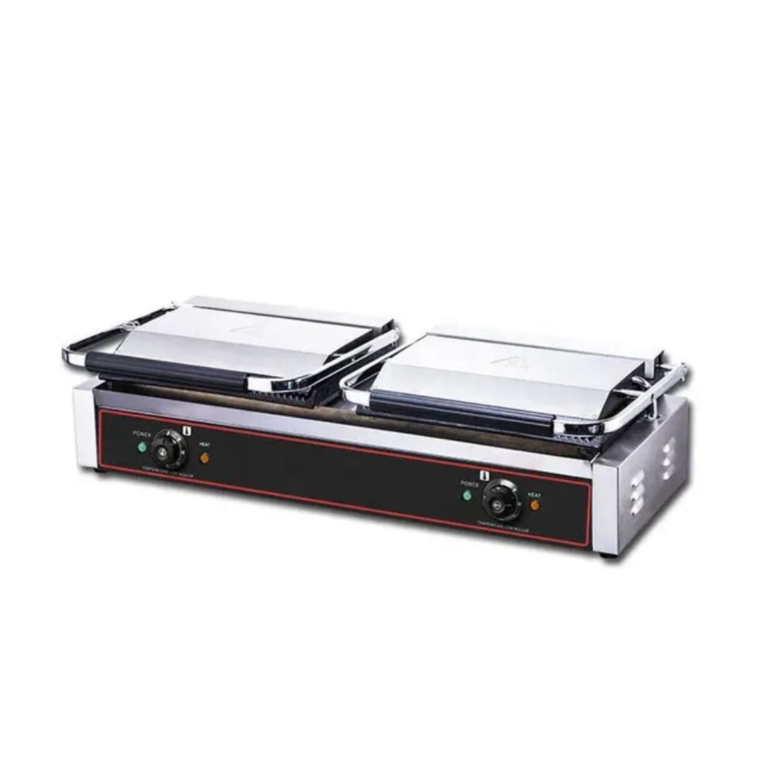 Quatrone - Heavy Duty X-Large Double Contact Panini Press Grill - Nonstick Cast iron - Model:HEG-813E